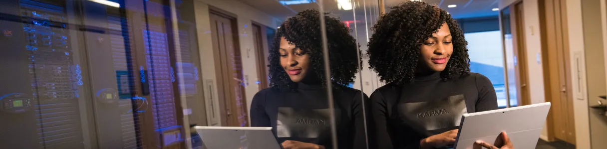 Woman holding tablet